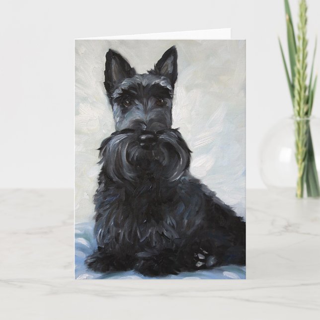 Cartão Scottie Scottish Terrier - Blue Boy (Frente)