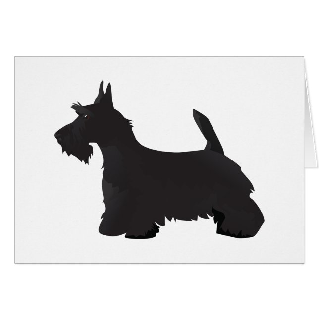 Cartão Scottie Scottish Terrier Dog Breed Silhouette Card (Frente Horizontal)