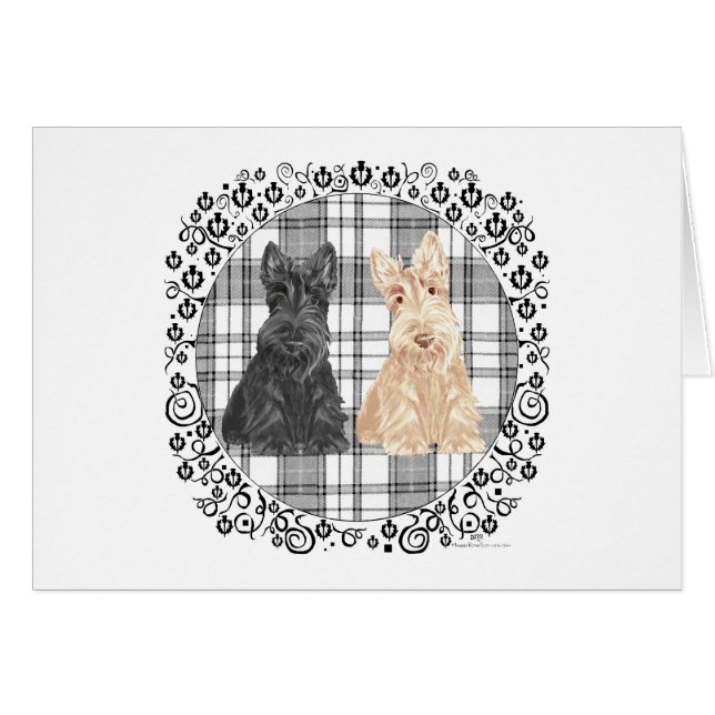 Cartão Scotties Tartan (Frente Horizontal)