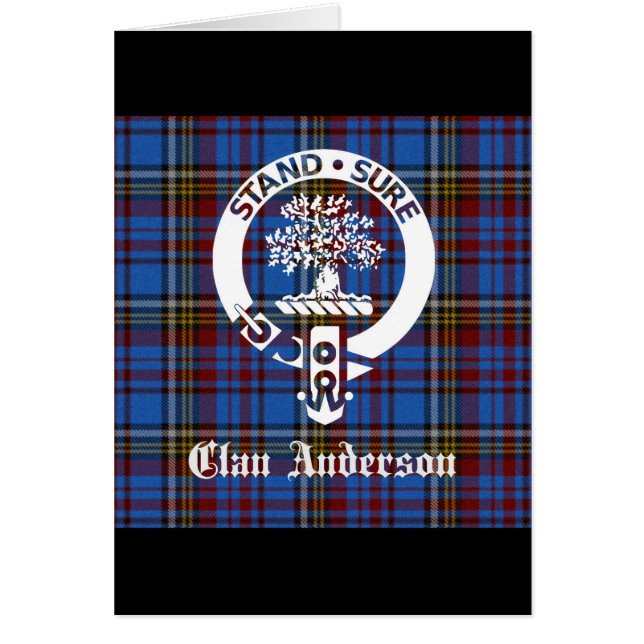 Cartão Scottish Clan Anderson Crest & Tartan (Frente)