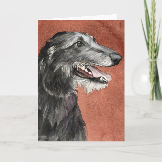 Cartão Scottish Deerhound Dog Art Greeting Card (Frente)