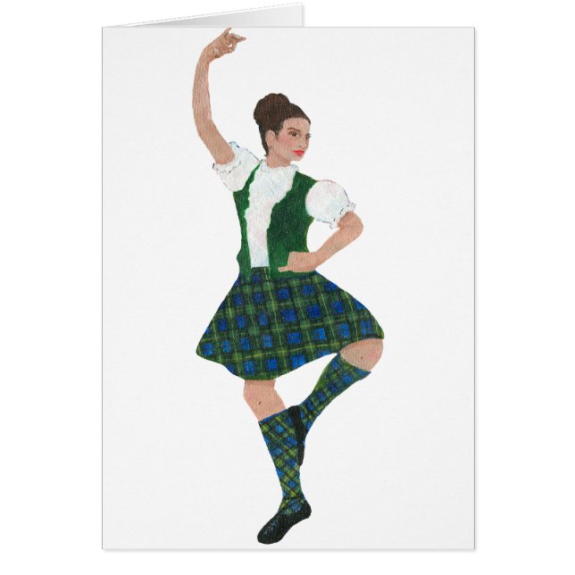 Cartão Scottish Highland Dancer Campbell (Frente)
