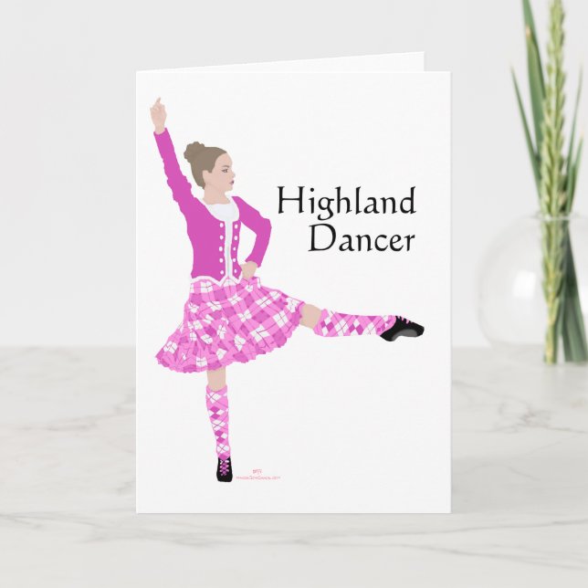 Cartão Scottish Highland Dancer Pink (Frente)
