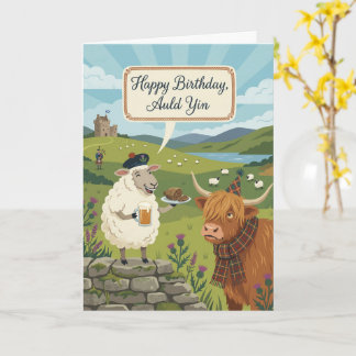 Cartão Scottish Humour Auld Yin Illustration Birthday