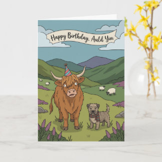 Cartão Scottish Humour Minimalist Auld Yin Birthday