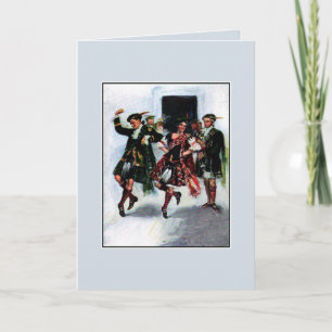 Cartão Scottish kilt dance book illustration