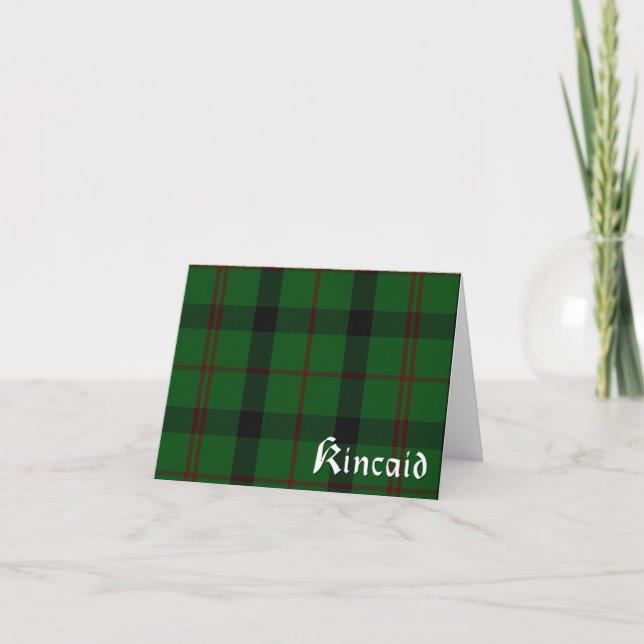 Cartão Scottish Kincaid Clan Tartan Plaid Note Cards (Frente)