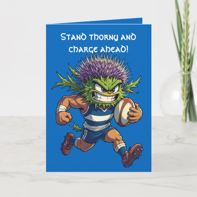 Cartão Scottish Rugby Thistle Character Fierce Sports  (Frente)