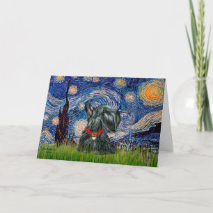 Cartão Scottish Terrier 12c - Starry Night