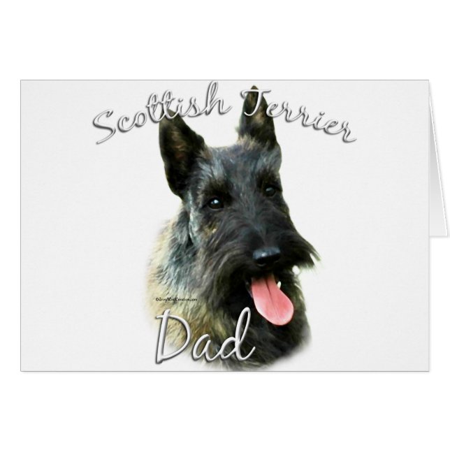 Cartão Scottish Terrier (brindle) Pai 2 (Frente Horizontal)