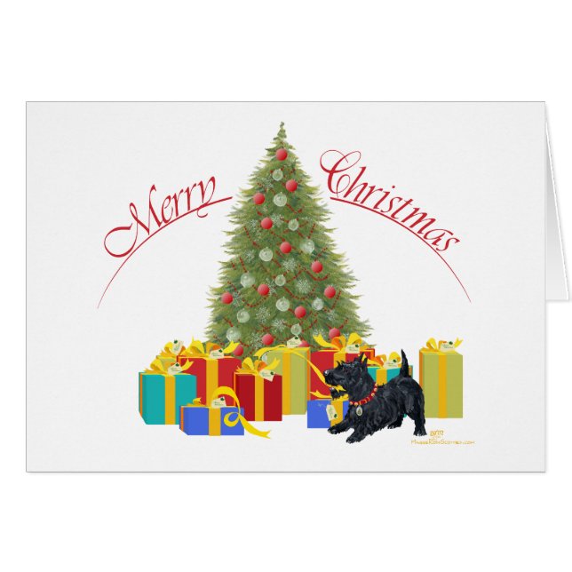 Cartão Scottish Terrier Christmas (Frente Horizontal)