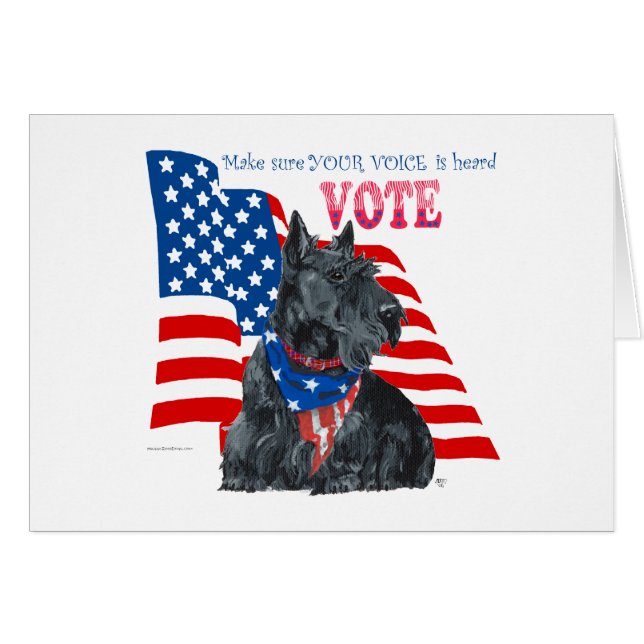 Cartão Scottish Terrier Coloque o VOTO para fora (Frente Horizontal)