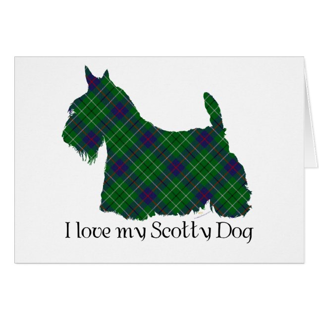 Cartão Scottish Terrier Duncan Tartan (Frente Horizontal)