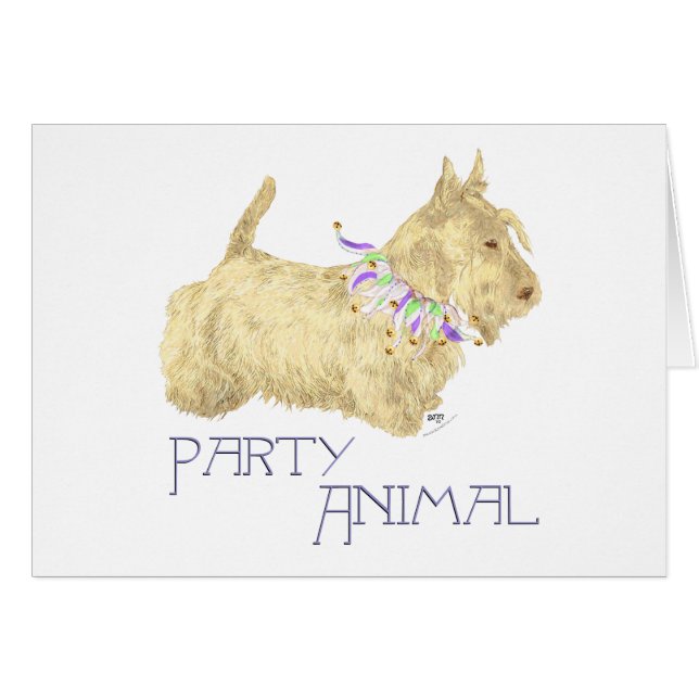 Cartão Scottish Terrier Party Animal (Frente Horizontal)