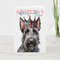 Scottish Terrier Queen para um dia de aniversário