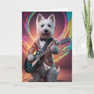 Cartão Scottish Terrier Rock Star