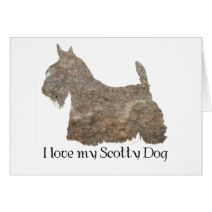 Cartão Scottish Terrier Wheaten Silhouette