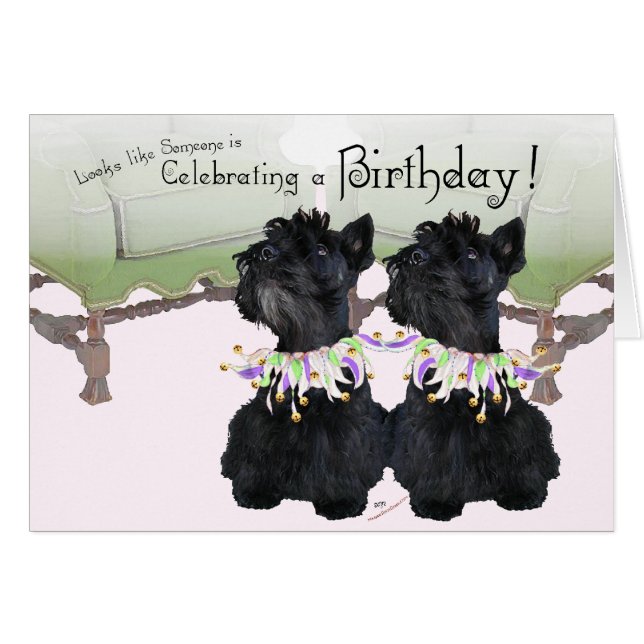 Cartão Scottish Terriers Party Animal (Frente Horizontal)