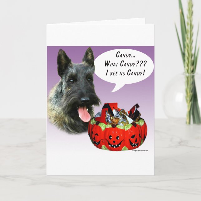 Cartão ScottishTerrier Halloween Candy (Frente)