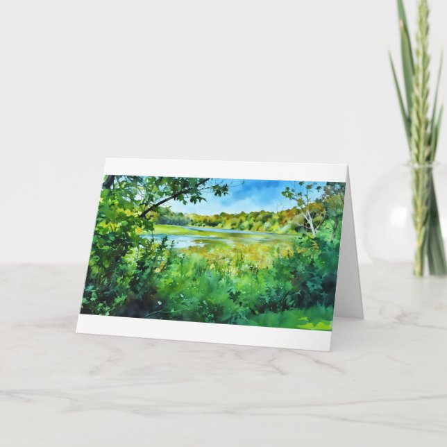 Cartão Scout Lake in Spring, Greendale, WI note card   (Frente)