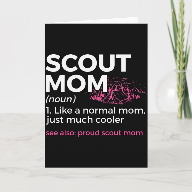 Cartão Scouting Funny Scout Mom Definition Proud Scout Mo (Frente)