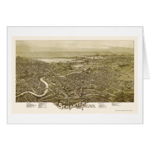Cartão Scranton, mapa panorâmico do PA - 1890