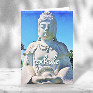 Cartão Script de Exalação Buda Tropical Hawaii Peaceful