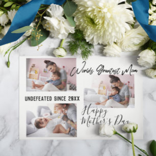 Cartão Script de Pincel Moderno   Colagem de fotos do Dia