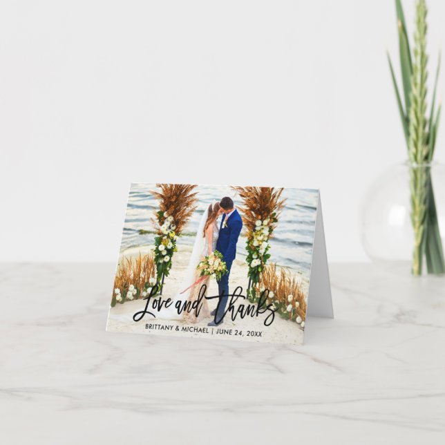 Cartão Script de Pincel Moderno | Nota de Casamento de Ob (Frente)