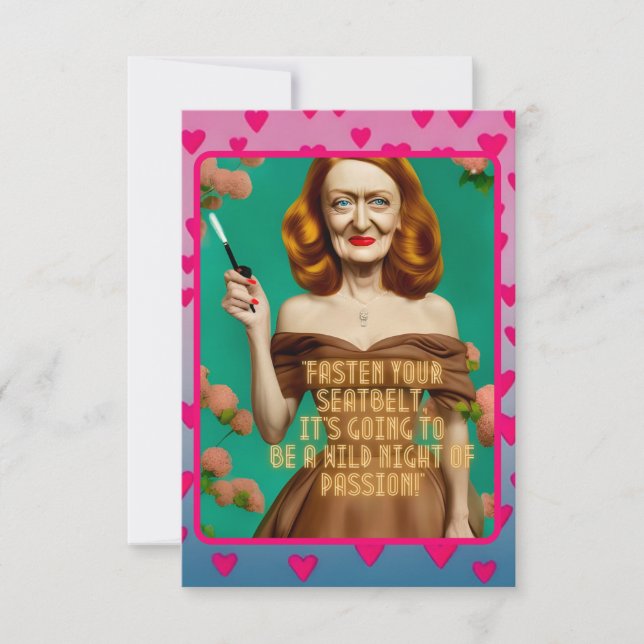 Cartão Script Elegante Vintage | Citação Divertida de Mul (Frente)