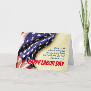 Cartão Scriptação de Sinalizador EUA HAPPY LABOR DAY Pers