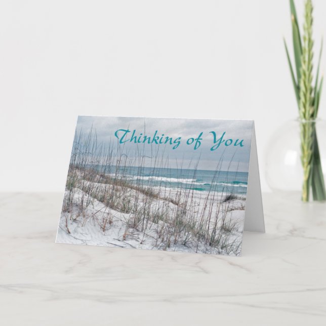 Cartão Scripture card -- Thinking of you -beach (Frente)