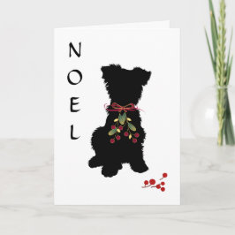 Cartão Scruffy Mutt Noel Peace & Joy Holiday