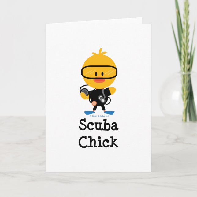 Cartão Scuba Chick Greeting Card (Frente)