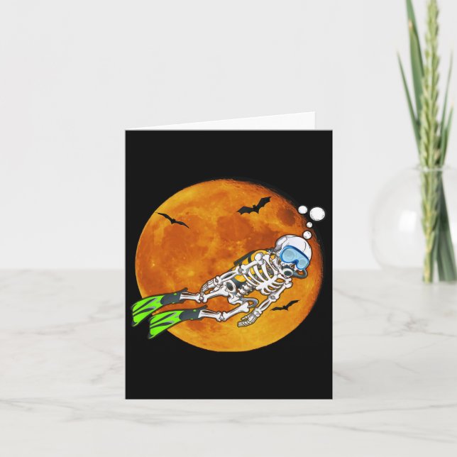 Cartão Scuba Diving Halloween Scuba Diver (Frente)