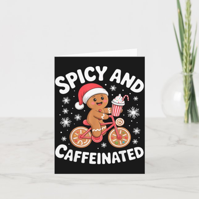 Cartão Scy And Caffeinated Gingerbread Funny Coffee Chris (Frente)