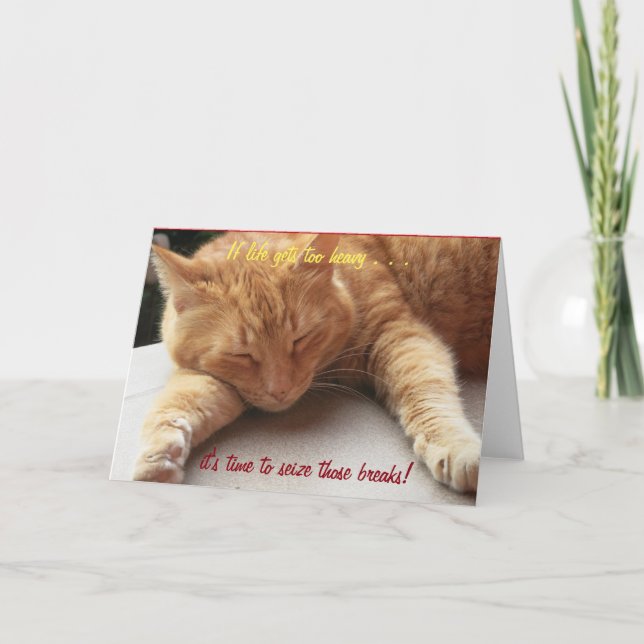 Cartão Se a vida ficar muito pesada, o Inspiron Card cat  (Frente)