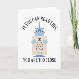 Cartão Se conseguir ler isto, está muito perto