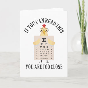 Cartão Se conseguir ler isto, está muito perto