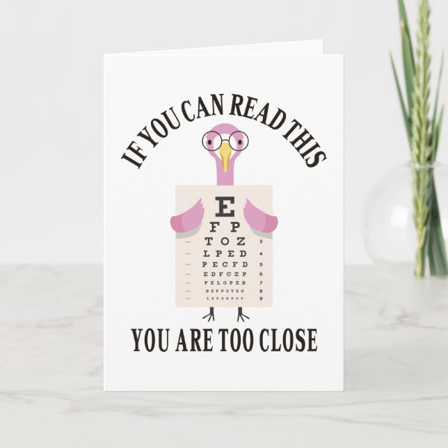 Cartão Se conseguir ler isto, está muito perto (Frente)