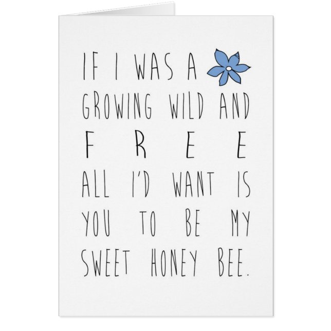 Cartão Se eu era uma flor (Frente)