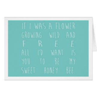Cartão Se eu era uma flor - cerceta