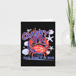 Cartão Se o Crabby por favor Volte ao Design da Praia