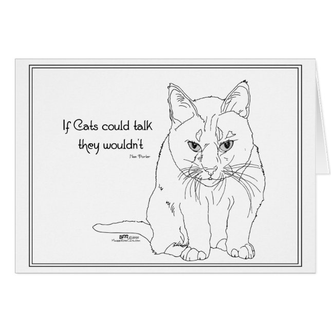 Cartão Se Os Gatos Pudessem Falar (Frente Horizontal)