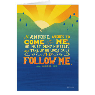 Cartão Se qualquer um deseja vir após mim