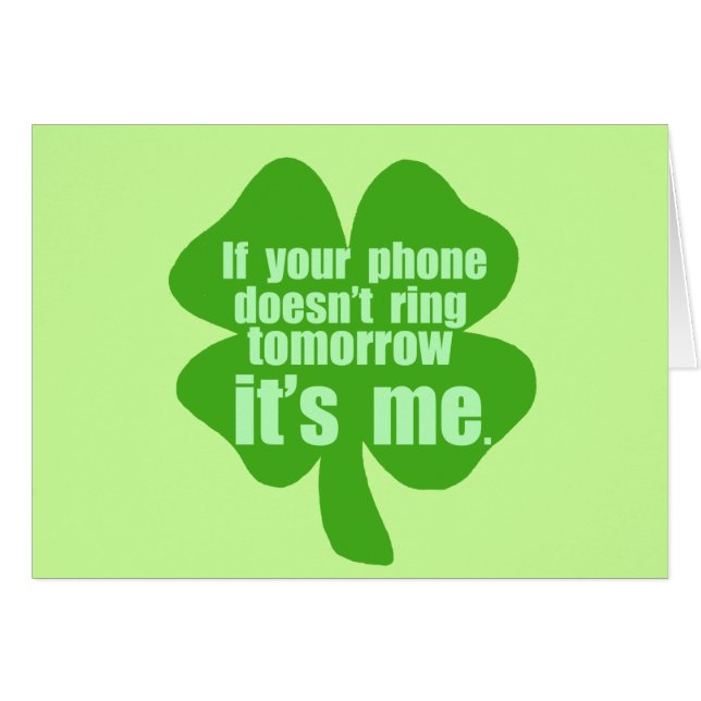 Cartão Se seu telefone não soa amanhã é mim (Frente Horizontal)