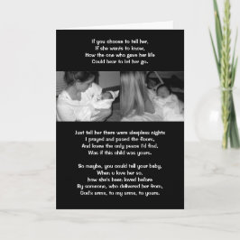 Cartão Se você escolher contar a ela, se ela quiser saber