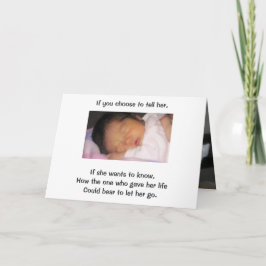 Cartão Se você escolher contar a ela, se ela quiser saber