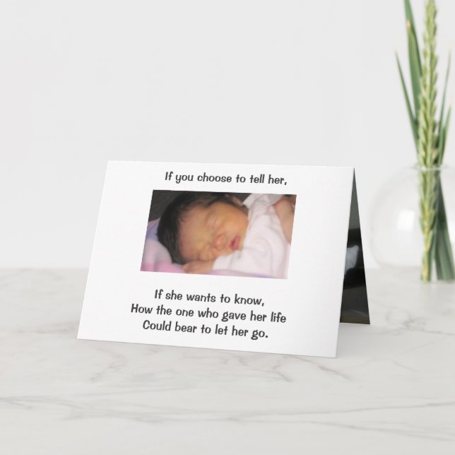 Cartão Se você escolher contar a ela, se ela quiser saber (Frente)