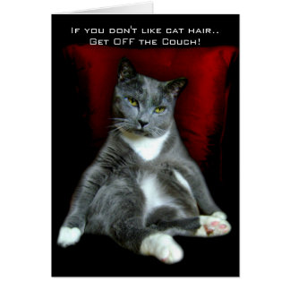 Cartão Se você não gosta de cabelo de gato. Sai do sofá!